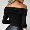 2023 Autumn Winter Spring New Fashion Casual Sexy Blouses Off Shoulder Hollow Out Lace Top Female Clothing TShirts Pullover Tops - MAGUSTA BEAUTY