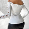 2023 Autumn Winter Spring New Fashion Casual Sexy Blouses Off Shoulder Hollow Out Lace Top Female Clothing TShirts Pullover Tops - MAGUSTA BEAUTY