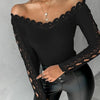 2023 Autumn Winter Spring New Fashion Casual Sexy Blouses Off Shoulder Hollow Out Lace Top Female Clothing TShirts Pullover Tops - MAGUSTA BEAUTY