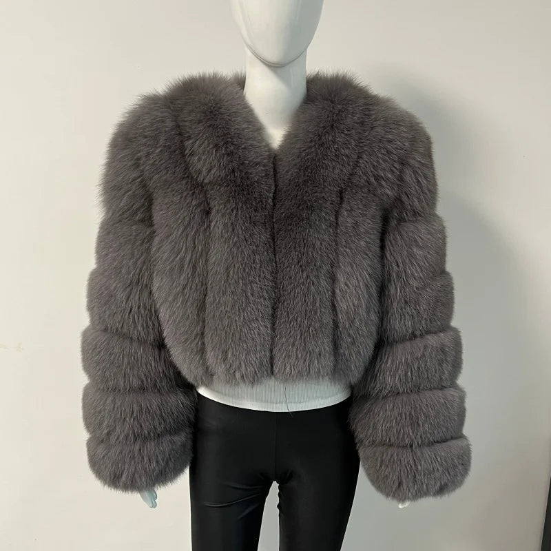 2023 New Short Style Real Fox Fur Coat Winter Woman Natural Warm Fashion Luxury - MAGUSTA BEAUTY