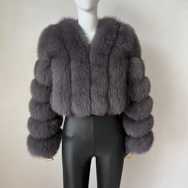 2023 New Short Style Real Fox Fur Coat Winter Woman Natural Warm Fashion Luxury - MAGUSTA BEAUTY