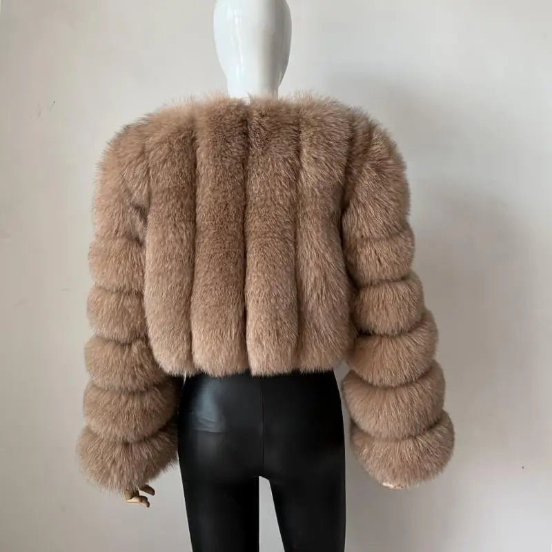 2023 New Short Style Real Fox Fur Coat Winter Woman Natural Warm Fashion Luxury - MAGUSTA BEAUTY