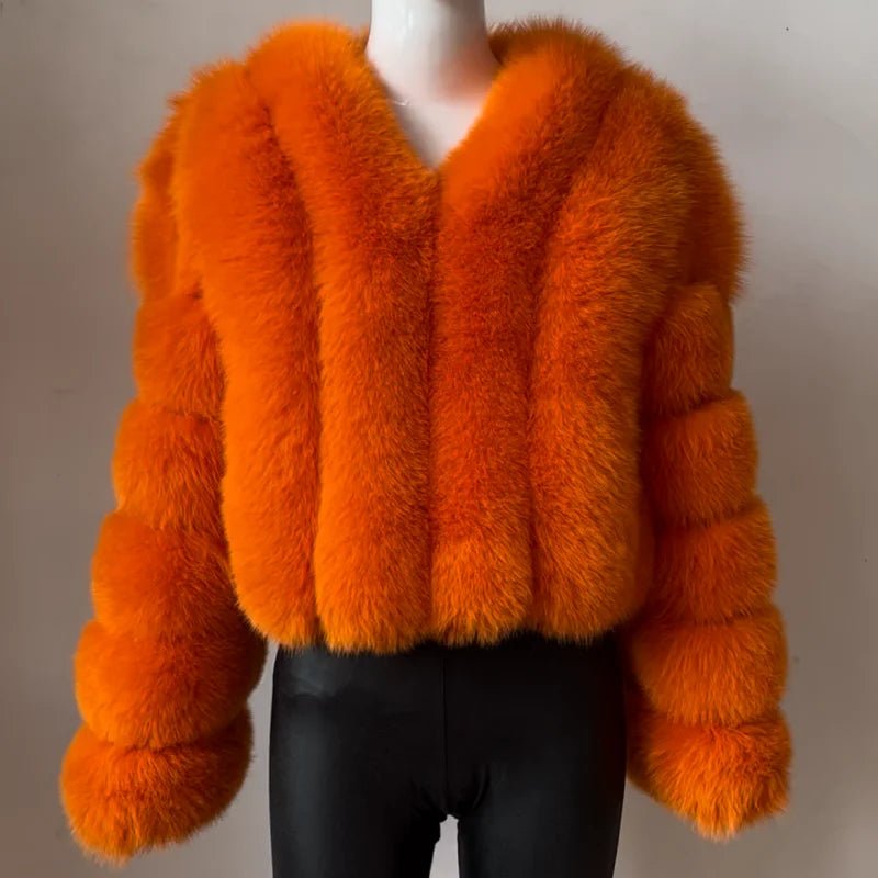 2023 New Short Style Real Fox Fur Coat Winter Woman Natural Warm Fashion Luxury - MAGUSTA BEAUTY