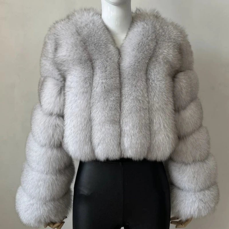 2023 New Short Style Real Fox Fur Coat Winter Woman Natural Warm Fashion Luxury - MAGUSTA BEAUTY