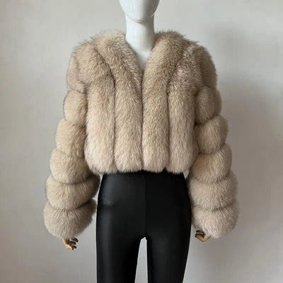 2023 New Short Style Real Fox Fur Coat Winter Woman Natural Warm Fashion Luxury - MAGUSTA BEAUTY