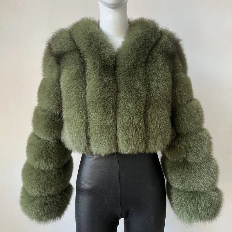 2023 New Short Style Real Fox Fur Coat Winter Woman Natural Warm Fashion Luxury - MAGUSTA BEAUTY