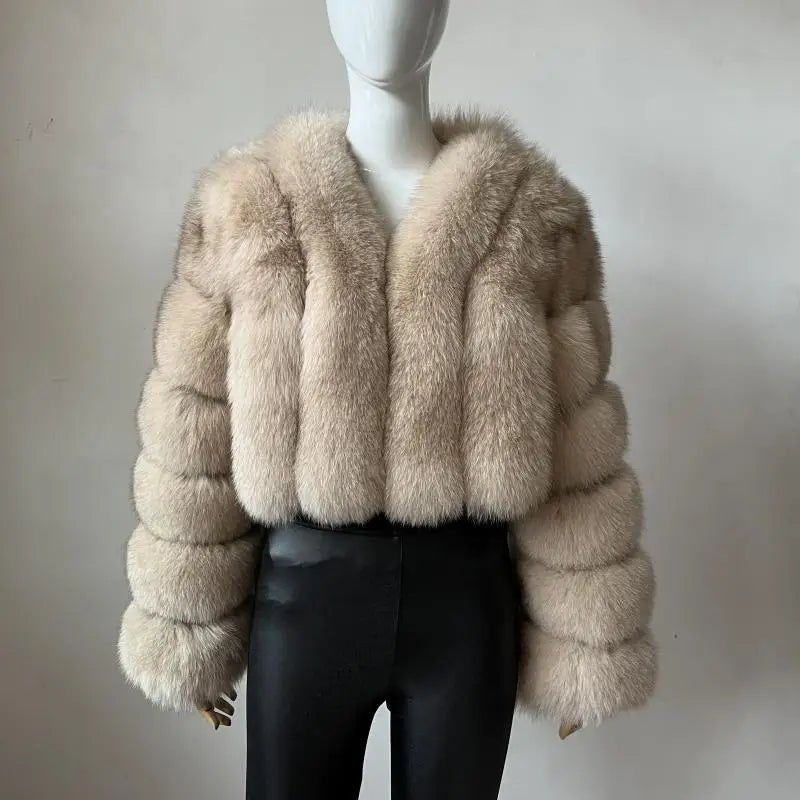 2023 New Short Style Real Fox Fur Coat Winter Woman Natural Warm Fashion Luxury - MAGUSTA BEAUTY