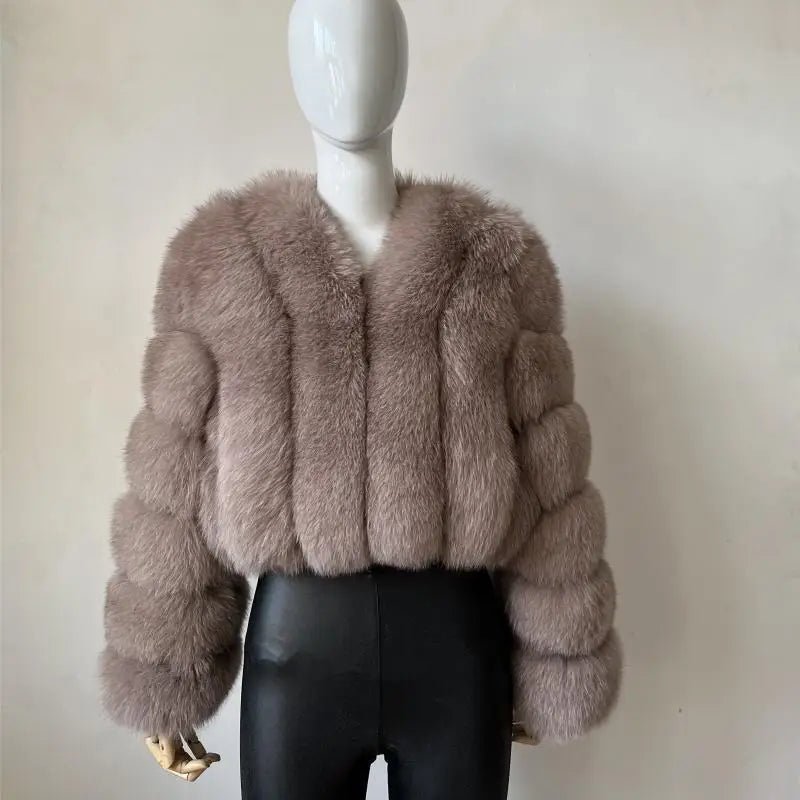 2023 New Short Style Real Fox Fur Coat Winter Woman Natural Warm Fashion Luxury - MAGUSTA BEAUTY