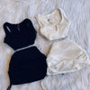 2023 Streetwear Knit 2 Two Piece Dress Sets Skirts Crop Tops Mini Skirt Matching Orange Drawstring Black Skirts Dress Suits - MAGUSTA BEAUTY