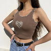 2023 Women's Summer Crop Tops Sexy Hollow Tank Tops Brown Bras Seamless Underwear Slim Sleeveless Tube Tops Y2K Club Party Camis - MAGUSTA BEAUTY