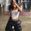 2023 Women's Summer Crop Tops Sexy Hollow Tank Tops Brown Bras Seamless Underwear Slim Sleeveless Tube Tops Y2K Club Party Camis - MAGUSTA BEAUTY