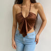 2023 Women's Summer Crop Tops Sexy Hollow Tank Tops Brown Bras Seamless Underwear Slim Sleeveless Tube Tops Y2K Club Party Camis - MAGUSTA BEAUTY