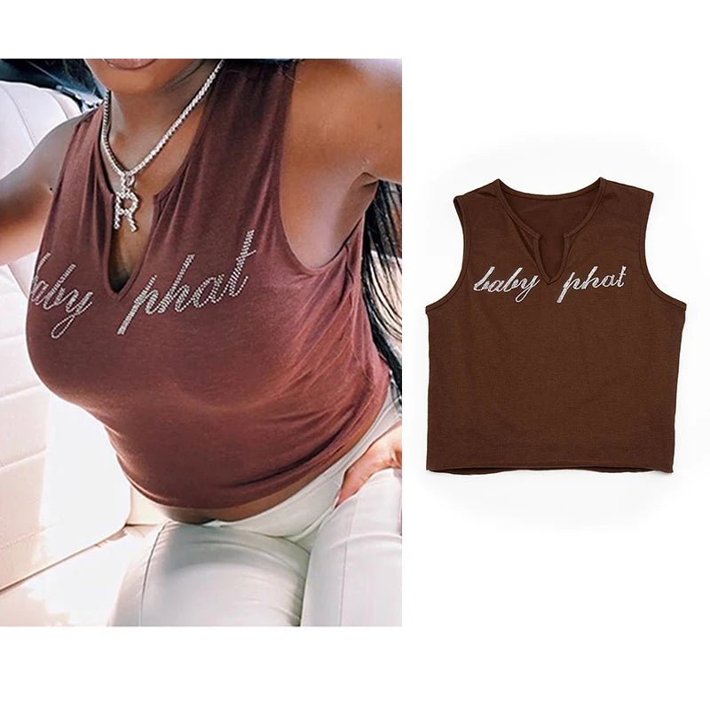 2023 Women's Summer Crop Tops Sexy Hollow Tank Tops Brown Bras Seamless Underwear Slim Sleeveless Tube Tops Y2K Club Party Camis - MAGUSTA BEAUTY