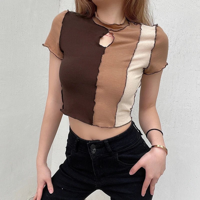 2023 Women's Summer Crop Tops Sexy Hollow Tank Tops Brown Bras Seamless Underwear Slim Sleeveless Tube Tops Y2K Club Party Camis - MAGUSTA BEAUTY