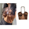2023 Women's Summer Crop Tops Sexy Hollow Tank Tops Brown Bras Seamless Underwear Slim Sleeveless Tube Tops Y2K Club Party Camis - MAGUSTA BEAUTY