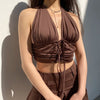 2023 Women's Summer Crop Tops Sexy Hollow Tank Tops Brown Bras Seamless Underwear Slim Sleeveless Tube Tops Y2K Club Party Camis - MAGUSTA BEAUTY
