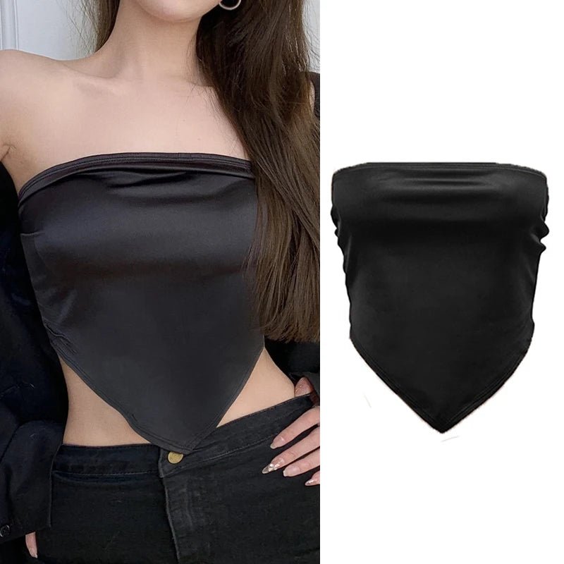 2023 Women's Summer Crop Tops Sexy Hollow Tank Tops Brown Bras Seamless Underwear Slim Sleeveless Tube Tops Y2K Club Party Camis - MAGUSTA BEAUTY