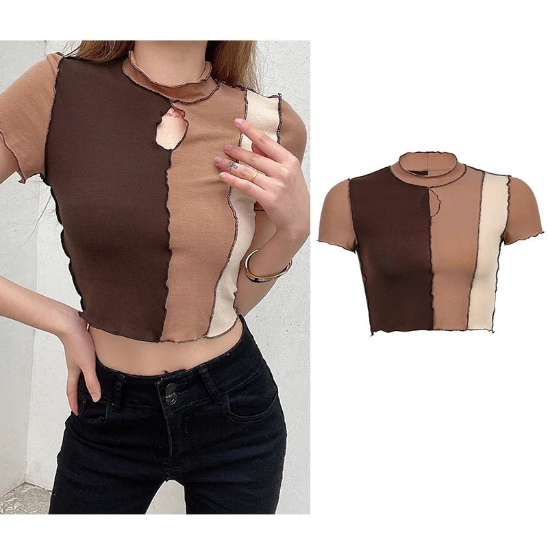 2023 Women's Summer Crop Tops Sexy Hollow Tank Tops Brown Bras Seamless Underwear Slim Sleeveless Tube Tops Y2K Club Party Camis - MAGUSTA BEAUTY