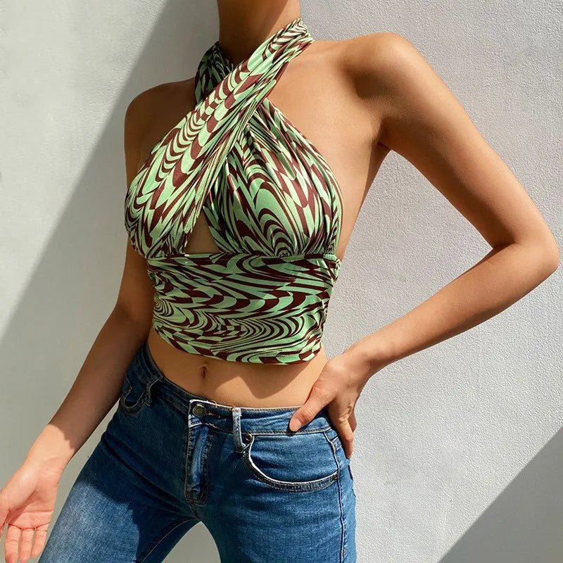 2023 Women's Summer Crop Tops Sexy Hollow Tank Tops Brown Bras Seamless Underwear Slim Sleeveless Tube Tops Y2K Club Party Camis - MAGUSTA BEAUTY