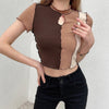 2023 Women's Summer Crop Tops Sexy Hollow Tank Tops Brown Bras Seamless Underwear Slim Sleeveless Tube Tops Y2K Club Party Camis - MAGUSTA BEAUTY