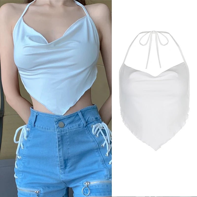 2023 Women's Summer Crop Tops Sexy Hollow Tank Tops Brown Bras Seamless Underwear Slim Sleeveless Tube Tops Y2K Club Party Camis - MAGUSTA BEAUTY