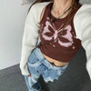 2023 Women's Summer Crop Tops Sexy Hollow Tank Tops Brown Bras Seamless Underwear Slim Sleeveless Tube Tops Y2K Club Party Camis - MAGUSTA BEAUTY