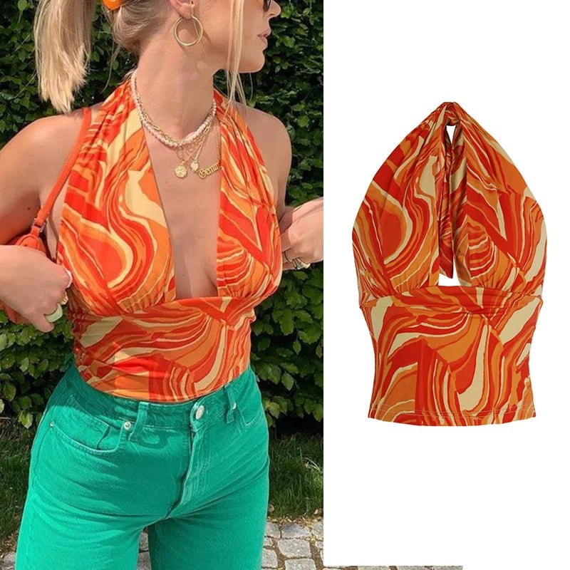 2023 Women's Summer Crop Tops Sexy Hollow Tank Tops Brown Bras Seamless Underwear Slim Sleeveless Tube Tops Y2K Club Party Camis - MAGUSTA BEAUTY