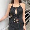 2023 Women's Summer Crop Tops Sexy Hollow Tank Tops Brown Bras Seamless Underwear Slim Sleeveless Tube Tops Y2K Club Party Camis - MAGUSTA BEAUTY