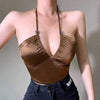 2023 Women's Summer Crop Tops Sexy Hollow Tank Tops Brown Bras Seamless Underwear Slim Sleeveless Tube Tops Y2K Club Party Camis - MAGUSTA BEAUTY