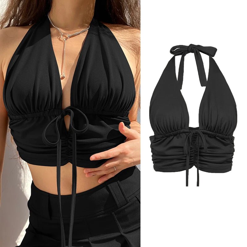 2023 Women's Summer Crop Tops Sexy Hollow Tank Tops Brown Bras Seamless Underwear Slim Sleeveless Tube Tops Y2K Club Party Camis - MAGUSTA BEAUTY