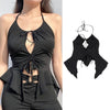 2023 Women's Summer Crop Tops Sexy Hollow Tank Tops Brown Bras Seamless Underwear Slim Sleeveless Tube Tops Y2K Club Party Camis - MAGUSTA BEAUTY
