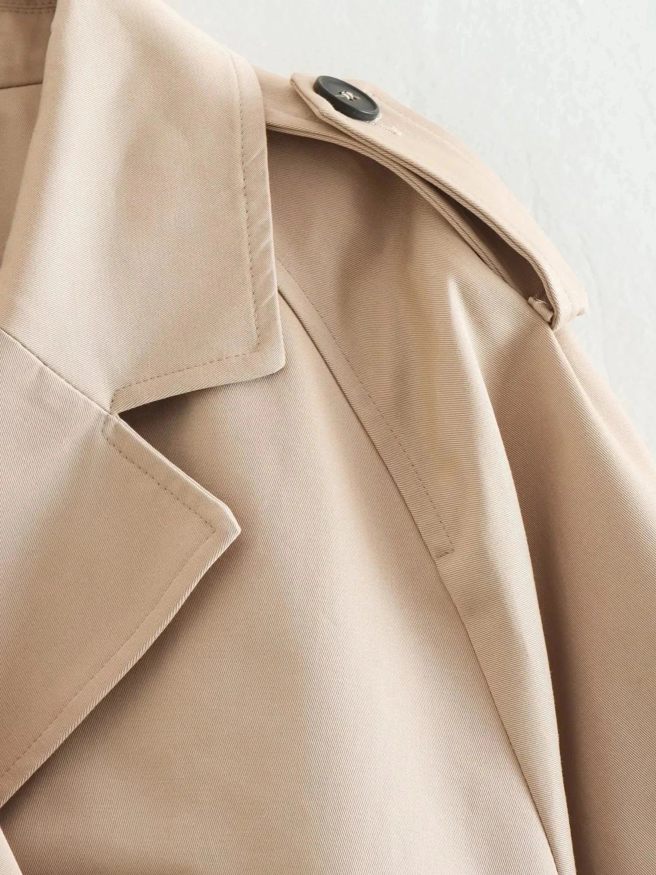 2024 Belt Cropped Trench Spring Jacket Women Vintage Streetwear Double Breasted Long Sleeve Top Female Coat Outfits - MAGUSTA BEAUTY