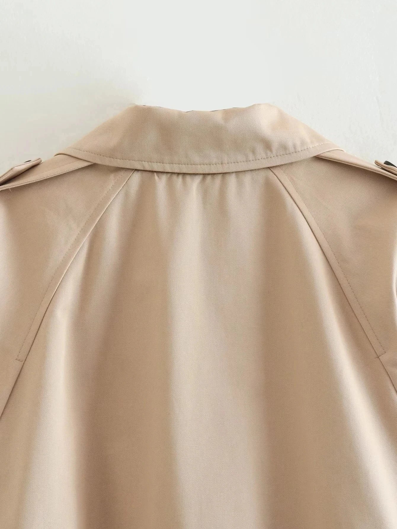 2024 Belt Cropped Trench Spring Jacket Women Vintage Streetwear Double Breasted Long Sleeve Top Female Coat Outfits - MAGUSTA BEAUTY