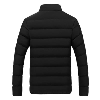 2024 Black New Men's Warm Jacket Cotton Padded Jacket Casual Sports Autumn Winter Men Standing Collar Warm Thick Parker Coat Jac - MAGUSTA BEAUTY