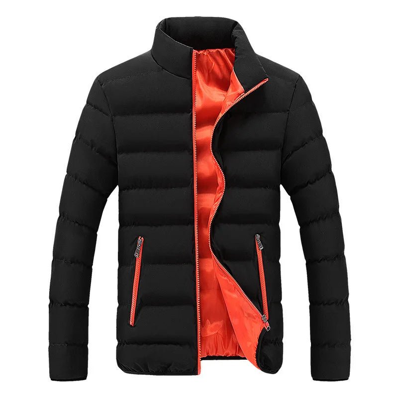 2024 Black New Men's Warm Jacket Cotton Padded Jacket Casual Sports Autumn Winter Men Standing Collar Warm Thick Parker Coat Jac - MAGUSTA BEAUTY