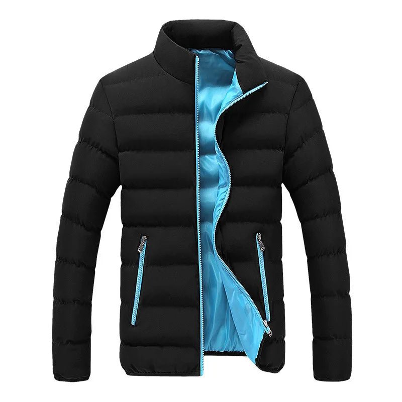 2024 Black New Men's Warm Jacket Cotton Padded Jacket Casual Sports Autumn Winter Men Standing Collar Warm Thick Parker Coat Jac - MAGUSTA BEAUTY