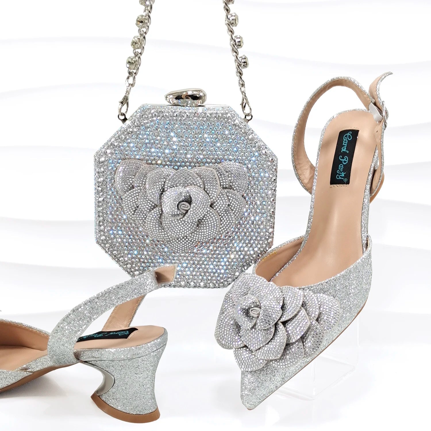 2024 Elegant Ladies Shoes with Bag Set Italian Design Evening Shoes with Bag Comfortable Pointed Toe Shoes For Party Women Shoes - MAGUSTA BEAUTY
