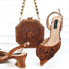 2024 Elegant Ladies Shoes with Bag Set Italian Design Evening Shoes with Bag Comfortable Pointed Toe Shoes For Party Women Shoes - MAGUSTA BEAUTY