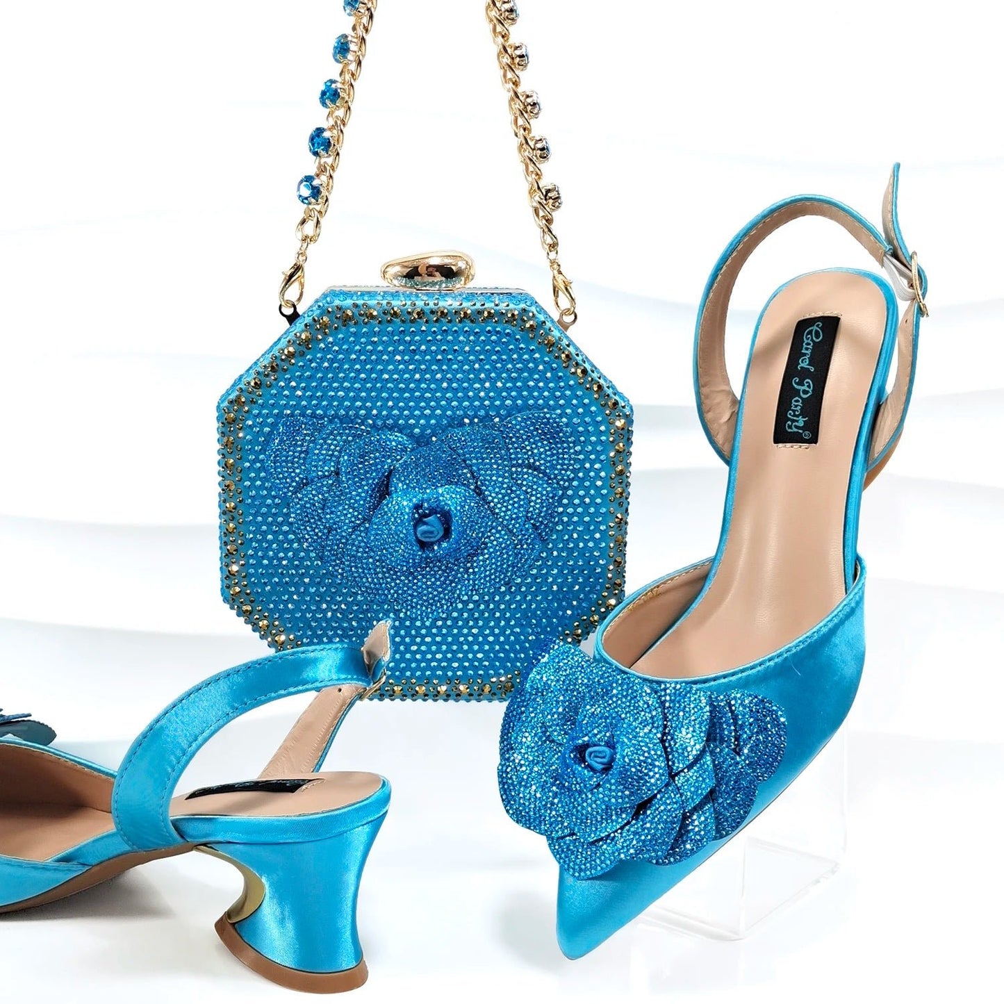 2024 Elegant Ladies Shoes with Bag Set Italian Design Evening Shoes with Bag Comfortable Pointed Toe Shoes For Party Women Shoes - MAGUSTA BEAUTY