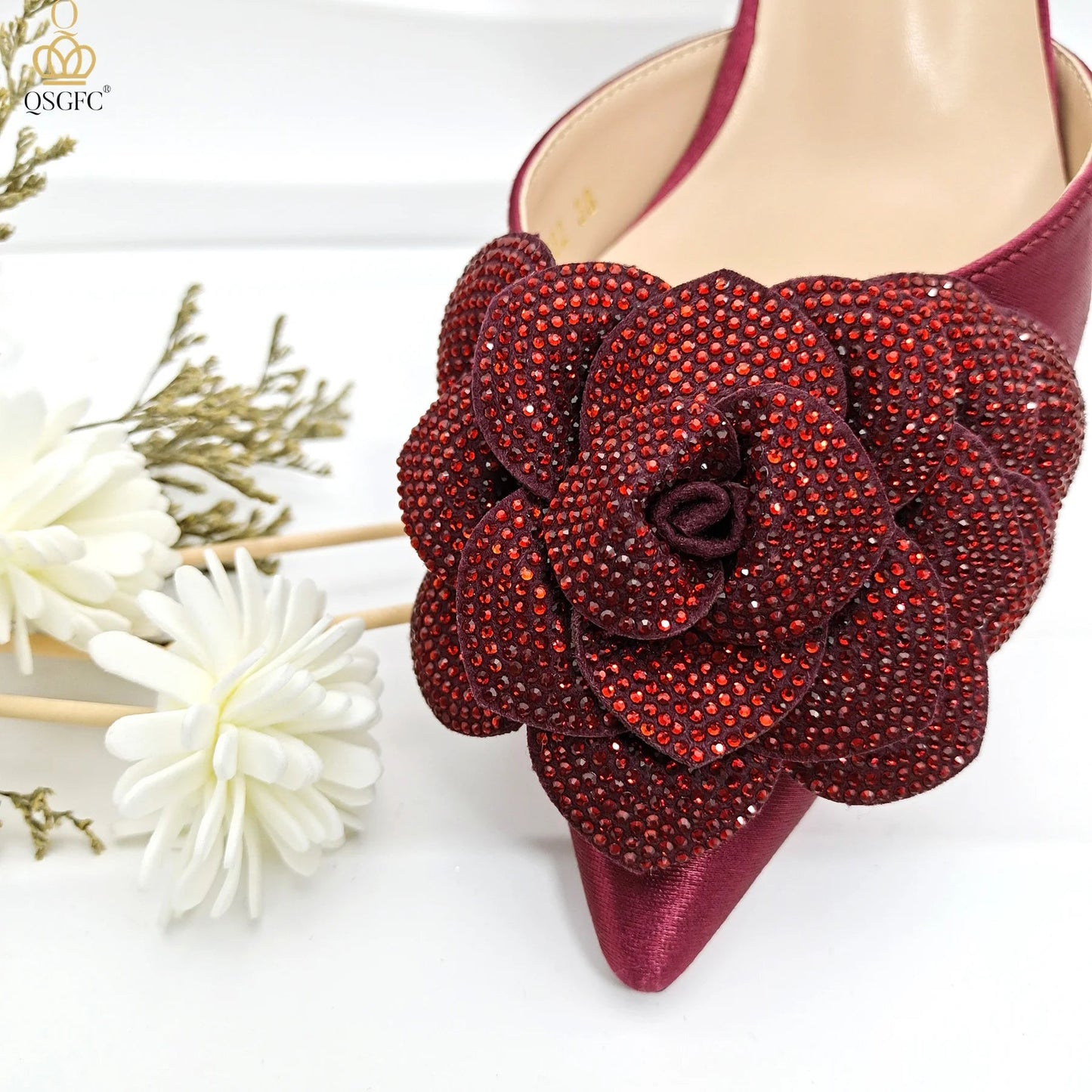 2024 Elegant Ladies Shoes with Bag Set Italian Design Evening Shoes with Bag Comfortable Pointed Toe Shoes For Party Women Shoes - MAGUSTA BEAUTY