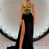 2024 New Arrival Women Gold Color Sexy Laced - up Tops 2 Pieces Bodycon Floor - Length Dress Celebrate Evening Party Prom Dress - MAGUSTA BEAUTY