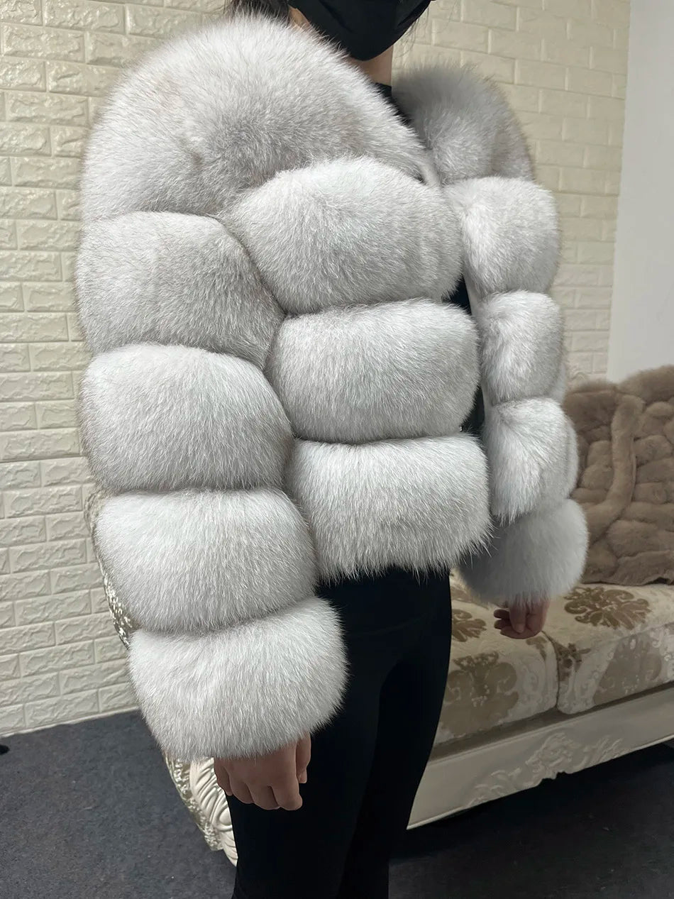 2025 MAOMAOKONG Natural Real Fox Fur Coat Women Winter Long Sleeve Luxury Raccoon Fur Jackets Thick Top Female Furry Coat Vest - MAGUSTA BEAUTY