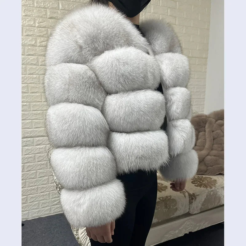 2025 MAOMAOKONG Natural Real Fox Fur Coat Women Winter Long Sleeve Luxury Raccoon Fur Jackets Thick Top Female Furry Coat Vest - MAGUSTA BEAUTY