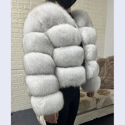 2025 MAOMAOKONG Natural Real Fox Fur Coat Women Winter Long Sleeve Luxury Raccoon Fur Jackets Thick Top Female Furry Coat Vest - MAGUSTA BEAUTY