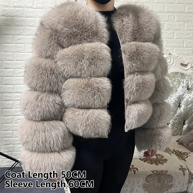 2025 MAOMAOKONG Natural Real Fox Fur Coat Women Winter Long Sleeve Luxury Raccoon Fur Jackets Thick Top Female Furry Coat Vest - MAGUSTA BEAUTY