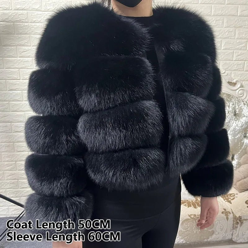 2025 MAOMAOKONG Natural Real Fox Fur Coat Women Winter Long Sleeve Luxury Raccoon Fur Jackets Thick Top Female Furry Coat Vest - MAGUSTA BEAUTY