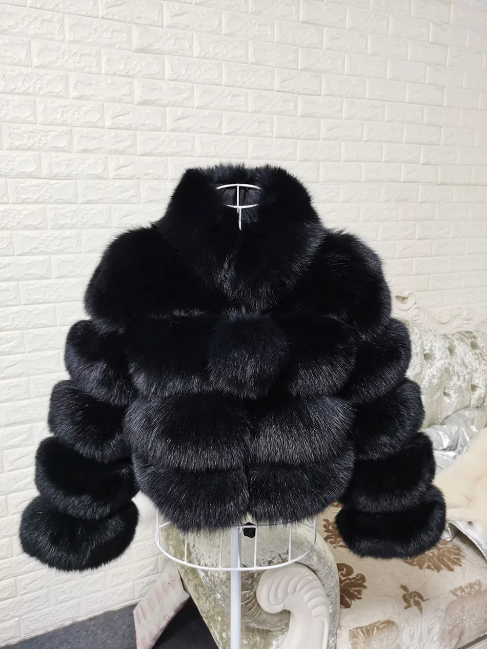 2025 MAOMAOKONG Natural Real Fox Fur Coat Women Winter Long Sleeve Luxury Raccoon Fur Jackets Thick Top Female Furry Coat Vest - MAGUSTA BEAUTY