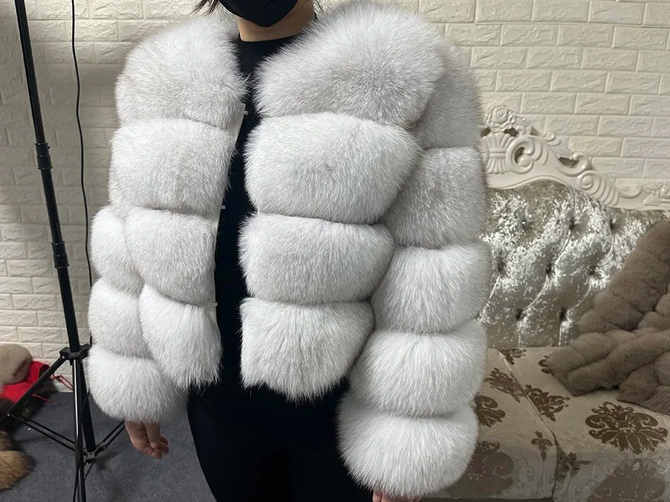 2025 MAOMAOKONG Natural Real Fox Fur Coat Women Winter Long Sleeve Luxury Raccoon Fur Jackets Thick Top Female Furry Coat Vest - MAGUSTA BEAUTY