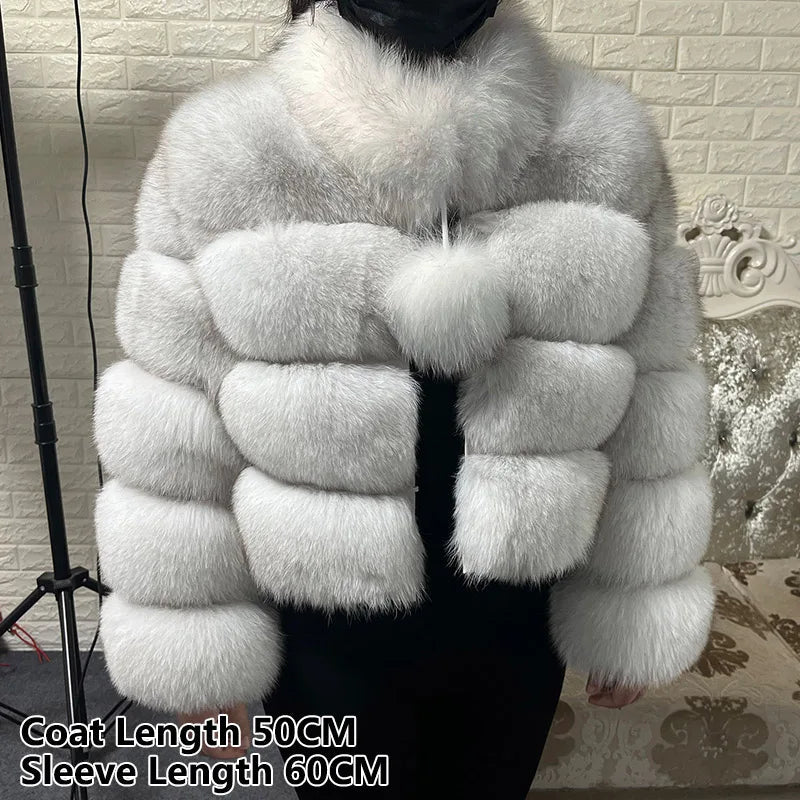2025 MAOMAOKONG Natural Real Fox Fur Coat Women Winter Long Sleeve Luxury Raccoon Fur Jackets Thick Top Female Furry Coat Vest - MAGUSTA BEAUTY