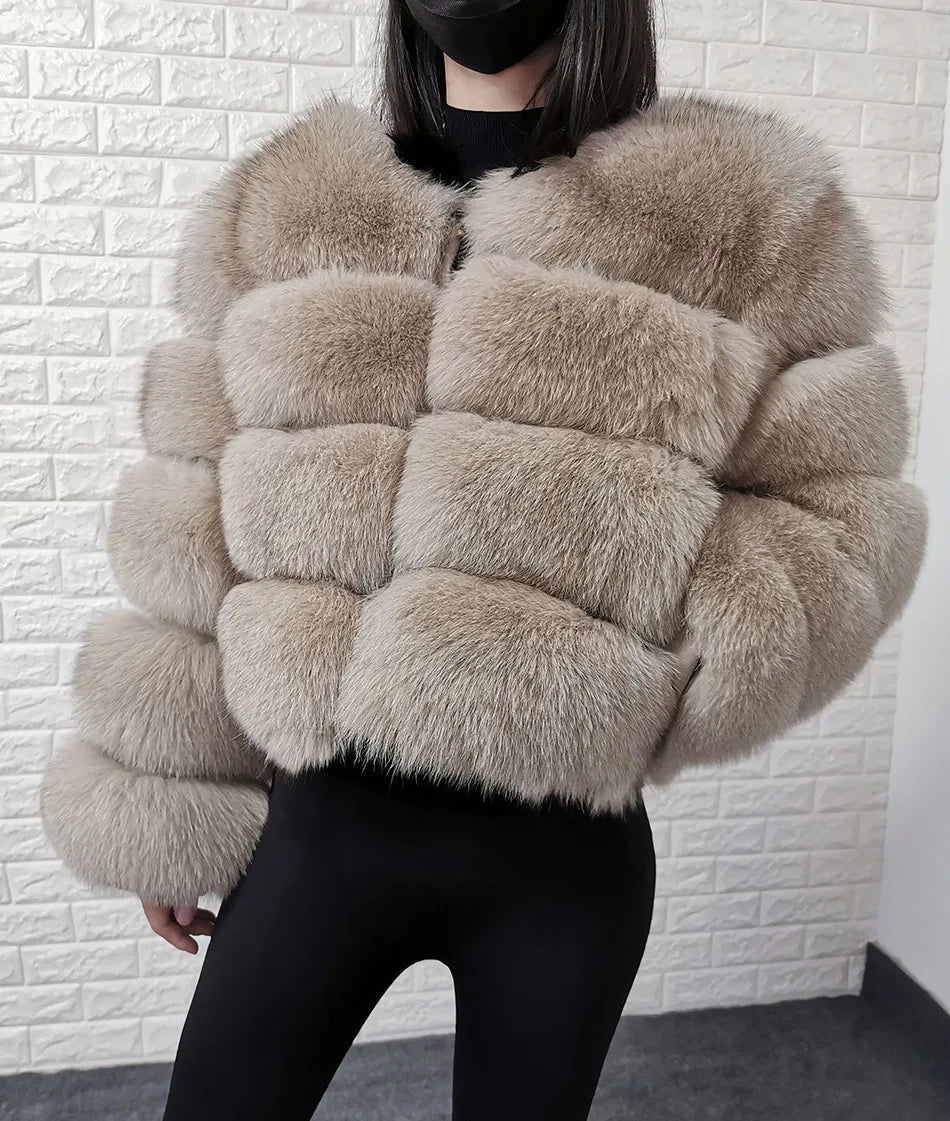 2025 MAOMAOKONG Natural Real Fox Fur Coat Women Winter Long Sleeve Luxury Raccoon Fur Jackets Thick Top Female Furry Coat Vest - MAGUSTA BEAUTY